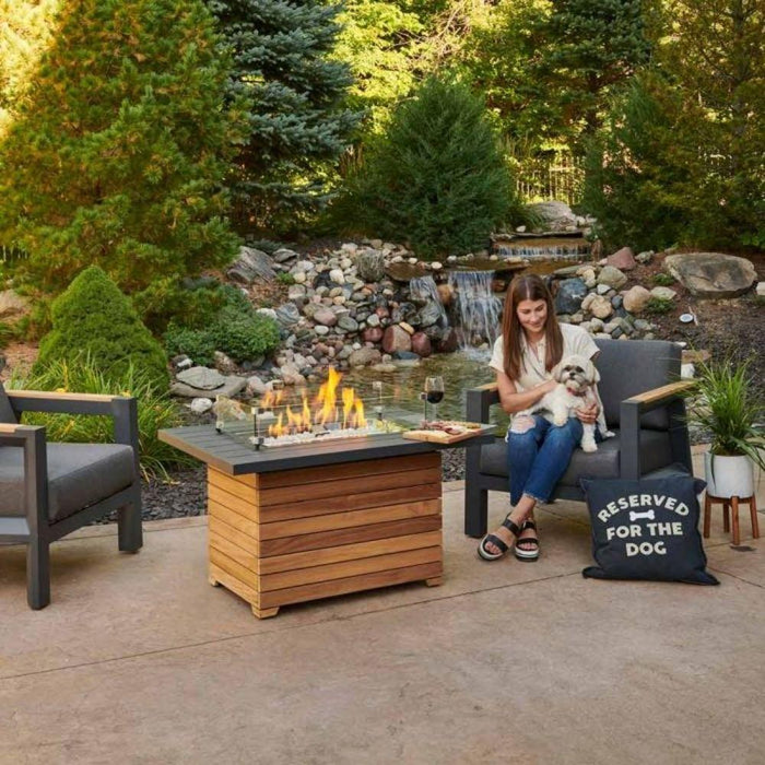 The Outdoor GreatRoom Company Darien 42-Inch Rectangular Gas Fire Pit Table