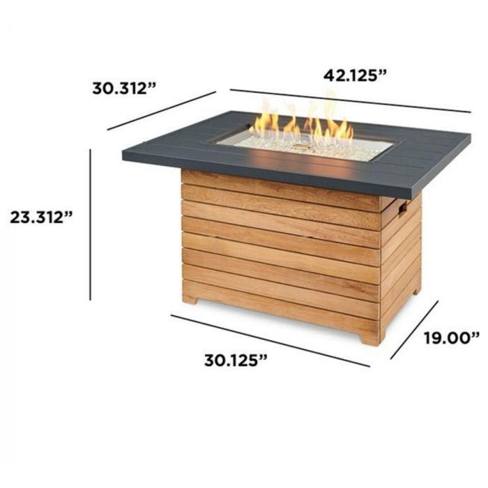 The Outdoor GreatRoom Company Darien 42-Inch Rectangular Gas Fire Pit Table