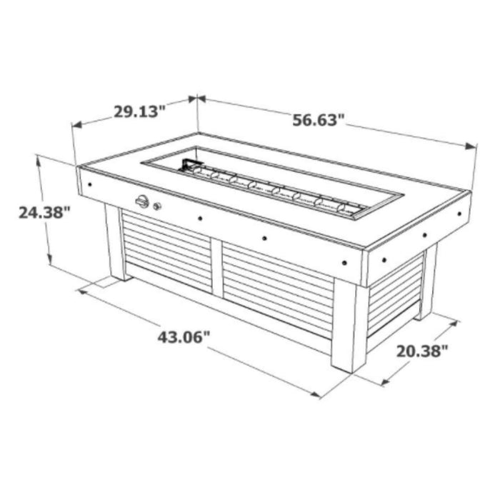 The Outdoor GreatRoom Company Denali Brew 57-Inch Linear Gas Fire Pit Table (DENBR-1242)