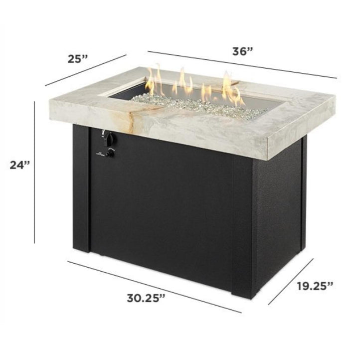 The Outdoor GreatRoom Company Providence Rectangular Gas Fire Pit Table