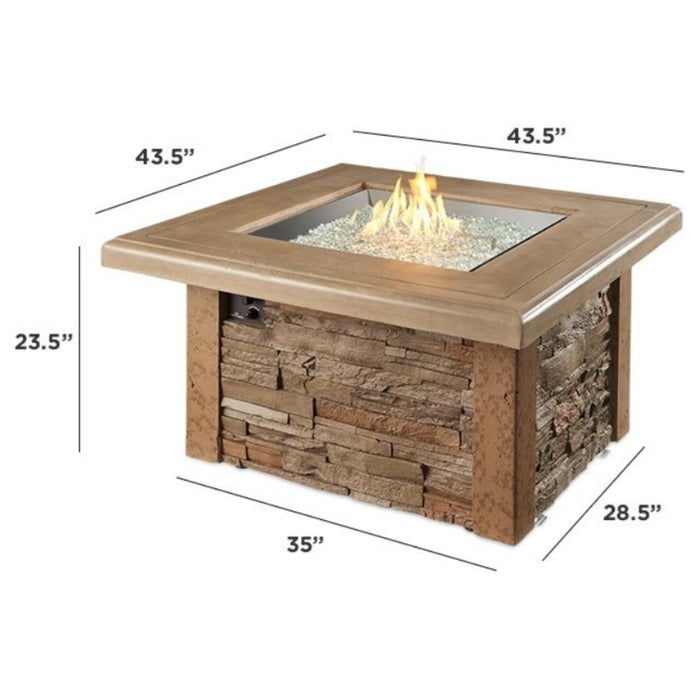 The Outdoor GreatRoom Company Sierra 44-Inch Square Gas Fire Pit Table (SIERRA-2424-M-K)