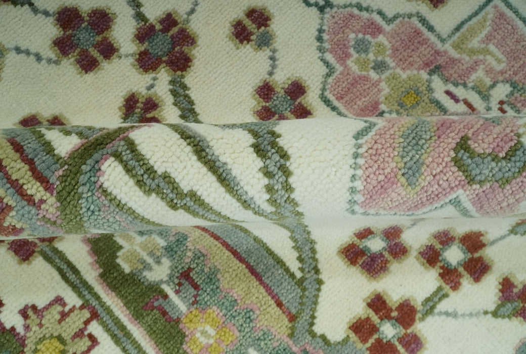 The Peacock Garden Ivory and Green Bird Hand Knotted Multi size Wool Area Rug