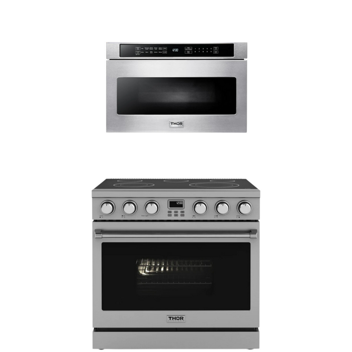 THOR Contemporary Package - 36" Electric Range and Microwave, THOR-AP-ARE36-C7