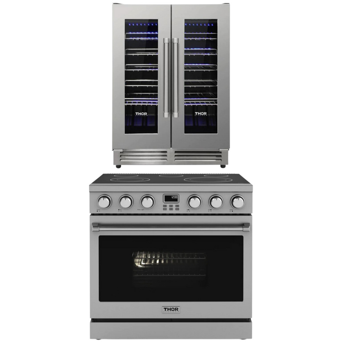 THOR Contemporary Package - 36" Electric Range and Wine Cooler, THOR-AP-ARE36-C9