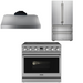 THOR Contemporary Package - 36" Electric Range, Range Hood and Refrigerator, THOR-AP-ARE36-C16