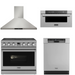 THOR Contemporary Package - 36" Electric Range, Range Hood, Dishwasher and Microwave, THOR-AP-ARE36-C49
