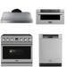 THOR Contemporary Package - 36" Electric Range, Range Hood, Dishwasher and Microwave, THOR-AP-ARE36-C53