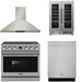 THOR Contemporary Package - 36" Electric Range, Range Hood, Dishwasher and Wine Cooler, THOR-AP-ARE36-C57