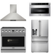 THOR Contemporary Package - 36" Electric Range, Range Hood, Refrigerator and Microwave, THOR-AP-ARE36-C62