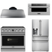 THOR Contemporary Package - 36" Electric Range, Range Hood, Refrigerator and Microwave, THOR-AP-ARE36-C67