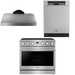 THOR Contemporary Package - 36" Gas Range, Range Hood and Dishwasher, THOR-AP-ARG36LP-B12