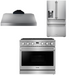THOR Contemporary Package - 36" Gas Range, Range Hood and Refrigerator, THOR-AP-ARG36LP-B17