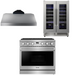 THOR Contemporary Package - 36" Gas Range, Range Hood and Wine Cooler, THOR-AP-ARG36-A23
