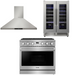 THOR Contemporary Package - 36" Gas Range, Range Hood and Wine Cooler, THOR-AP-ARG36LP-B22