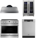 THOR Contemporary Package - 36" Gas Range, Range Hood, Dishwasher and Wine Cooler, THOR-AP-ARG36LP-B58