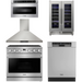 THOR Contemporary Package - 36" Gas Range, Range Hood, Dishwasher, Microwave and Wine Cooler, THOR-AP-ARG36-A107