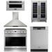 THOR Contemporary Package - 36" Gas Range, Range Hood, Dishwasher, Microwave and Wine Cooler, THOR-AP-ARG36-A108