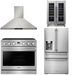 THOR Contemporary Package - 36" Gas Range, Range Hood, Refrigerator and Wine Cooler, THOR-AP-ARG36LP-B69