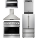 THOR Contemporary Package - 36" Gas Range, Range Hood, Refrigerator, Dishwasher and Microwave, THOR-AP-ARG36-A83