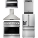 THOR Contemporary Package - 36" Gas Range, Range Hood, Refrigerator, Dishwasher and Microwave, THOR-AP-ARG36-A87