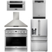 THOR Contemporary Package - 36" Gas Range, Range Hood, Refrigerator, Dishwasher and Microwave, THOR-AP-ARG36-A88