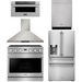 THOR Contemporary Package - 36" Gas Range, Range Hood, Refrigerator, Dishwasher and Microwave, THOR-AP-ARG36-A90