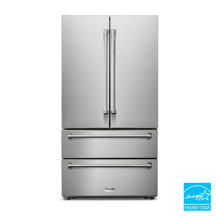 THOR Contemporary Package - 36" Gas Range, Refrigerator, Dishwasher and Wine Cooler, THOR-AP-ARG36-A80