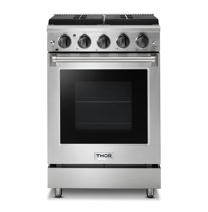 THOR Kitchen 24 in. Professional Gas Range in Stainless Steel, LRG2401U