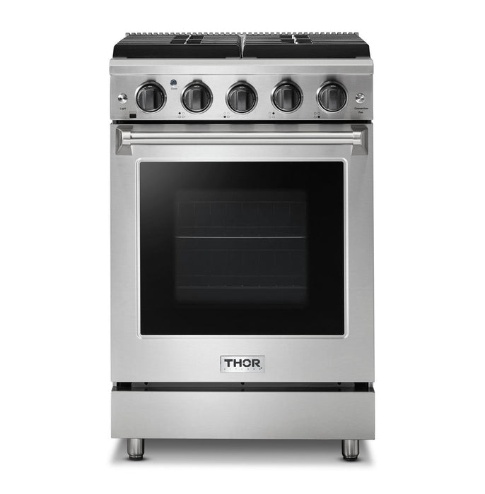 THOR Kitchen 24 in. Professional Propane Gas Range in Stainless Steel, LRG2401ULP