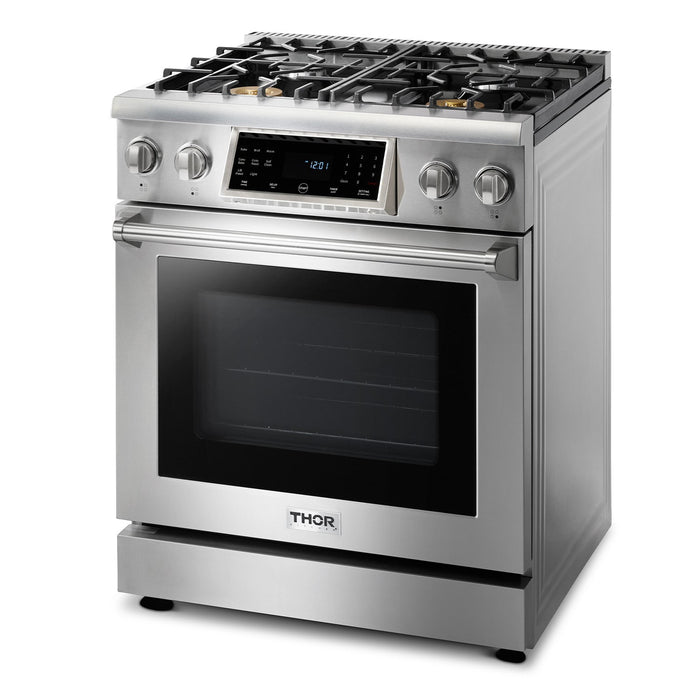 THOR Kitchen 30 In. 4.6 cu. ft. Self-Clean Propane Gas Range in Stainless Steel, TRG3001LP