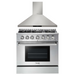 THOR Kitchen 36" Gas Range & 36" Range Hood Package, AP-HRG3618U