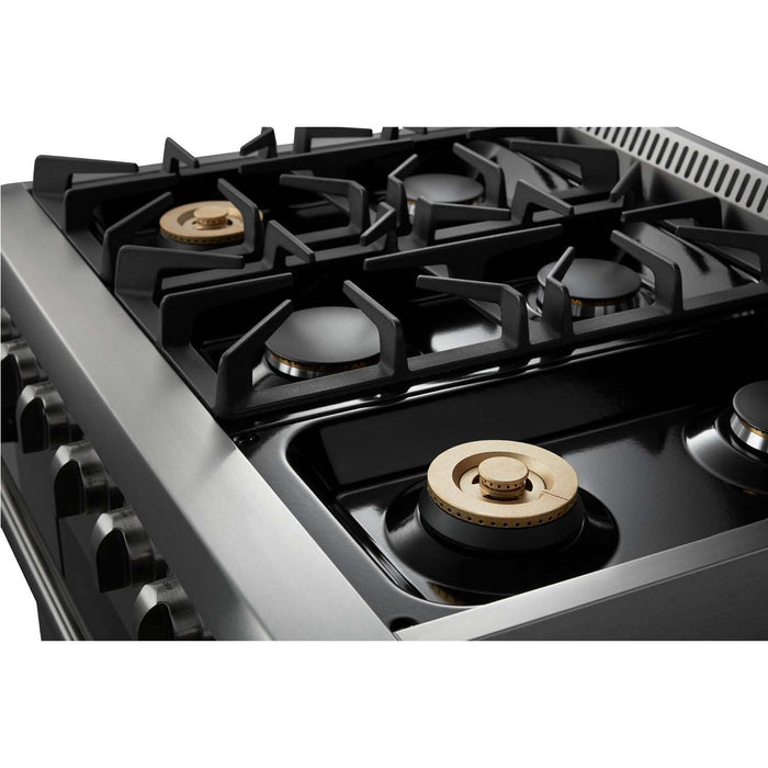 THOR Kitchen 36" Gas Range & 36" Range Hood Package, AP-HRG3618U