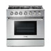 THOR Kitchen 36 in. 5.2 cu. ft. Professional Propane Gas Range in Stainless Steel, HRG3618ULP
