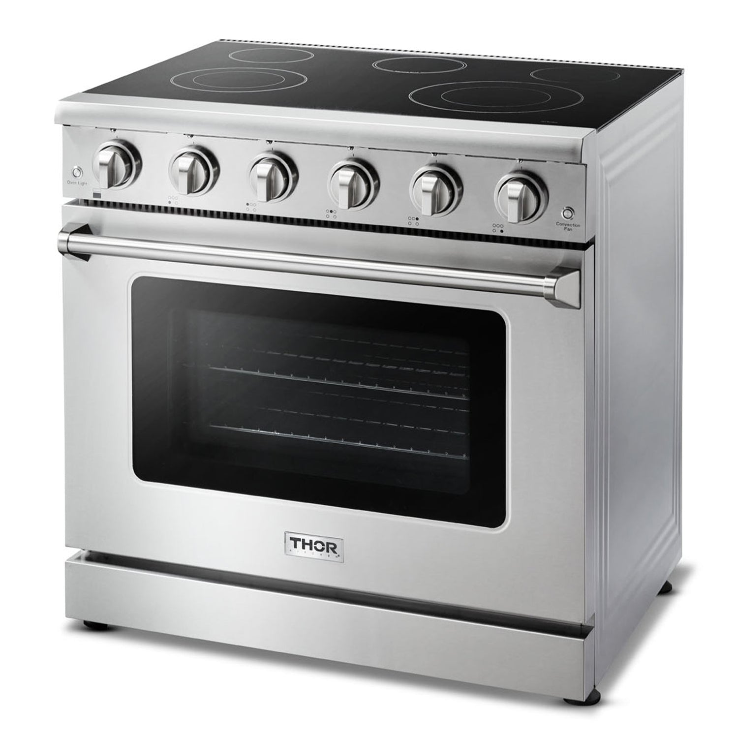 THOR Kitchen 36 in. Glass Top 5 Elements Convection Electric Range, HR