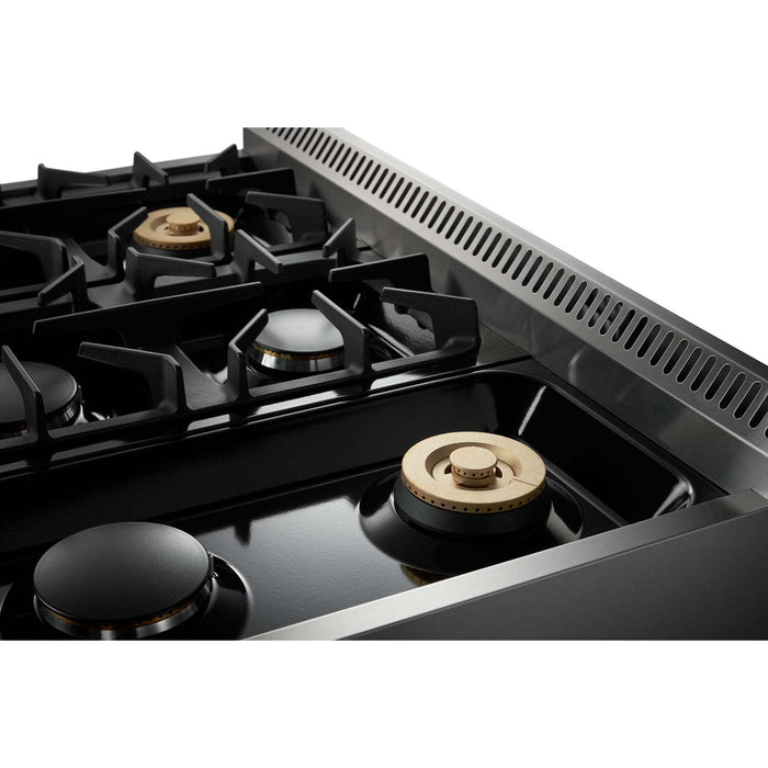 THOR Kitchen Package - 36" Dual Fuel Range, Range Hood, Dishwasher. Refrigerator with Water and Ice Dispenser, AP-HRD3606U-10
