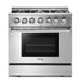 THOR Kitchen Package - 36" Dual Fuel Range, Range Hood, Dishwasher. Refrigerator with Water and Ice Dispenser, AP-HRD3606U-10