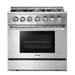 THOR Kitchen Package - 36" Dual Fuel Range, Dishwasher, Refrigerator with Water and Ice Dispenser, AP-HRD3606U-9