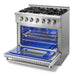 THOR Kitchen Package - 36" Dual Fuel Range, Range Hood, Microwave, Refrigerator with Water and Ice Dispenser, Dishwasher, AP-HRD3606U-13
