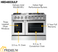 THOR Kitchen 48 in. Propane Gas Burner/Electric Oven 6.7 cu. ft. Range in Stainless Steel, HRD4803ULP