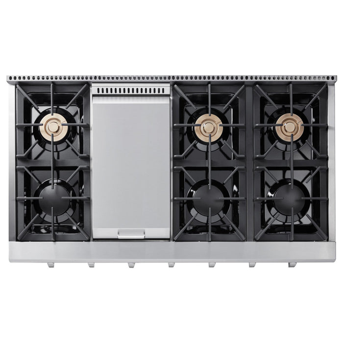 THOR Kitchen 48 in. Propane Gas Rangetop in Stainless Steel, HRT4806ULP