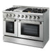 THOR Kitchen Package - 48" Gas Burner, Electric Oven Range, Range Hood, Microwave, AP-HRD4803U-W-4
