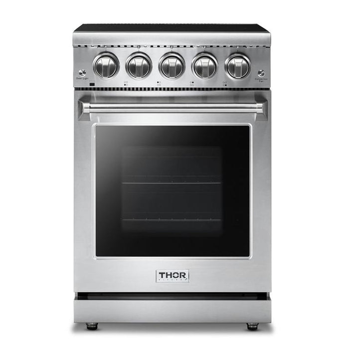 THOR Kitchen Package - 24" Professional Electric Range, Range Hood, AP-HRE2401