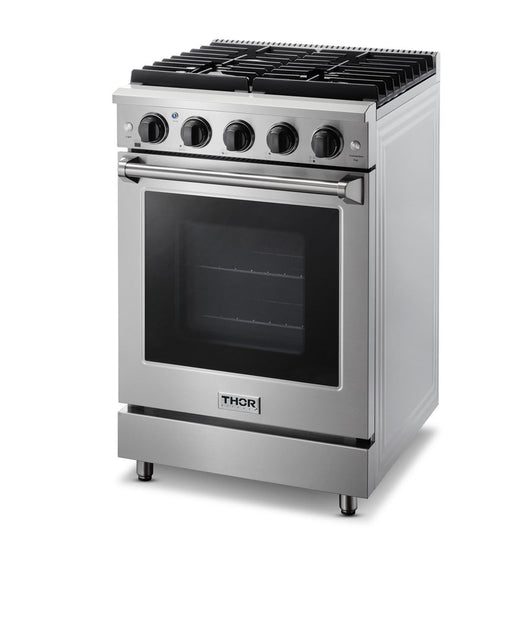 THOR Kitchen Package - 24" Propane Gas Range, Range Hood, AP-LRG2401ULP