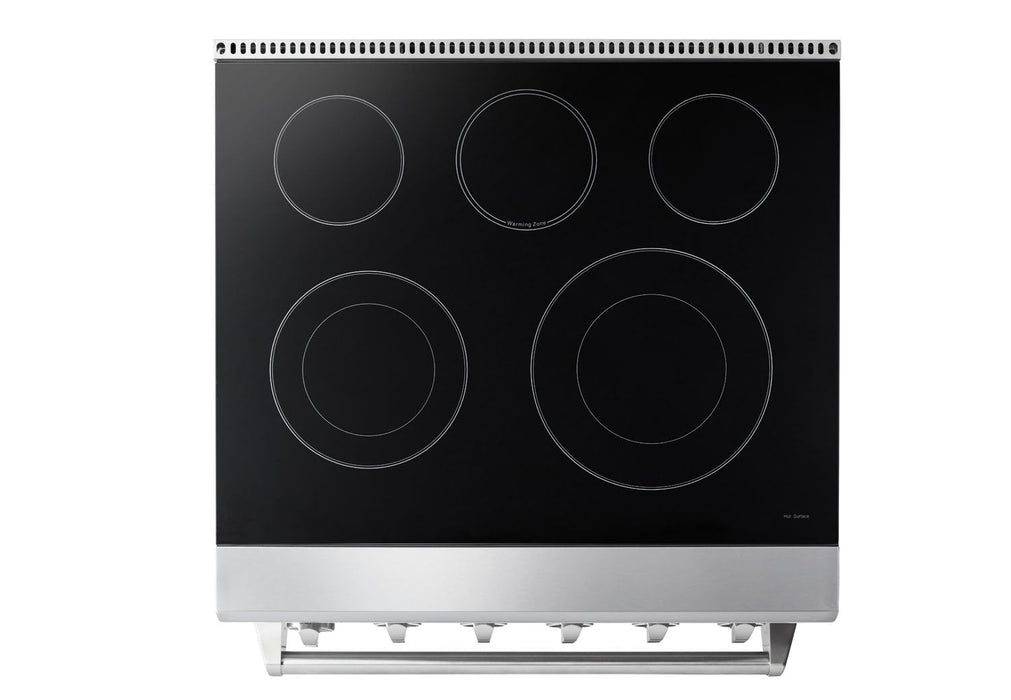 THOR Kitchen Package - 30" Electric Range, Range Hood, Refrigerator with Water and Ice Dispenser, Dishwasher, Wine Cooler, AP-HRE3001-W-8