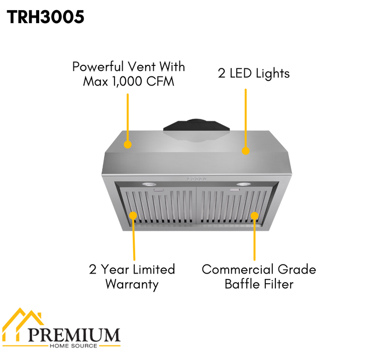 THOR Kitchen Package - 30" Gas Range, Range Hood, Refrigerator with Water and Ice Dispenser, Dishwasher, Wine Cooler, AP-LRG3001U-C-8