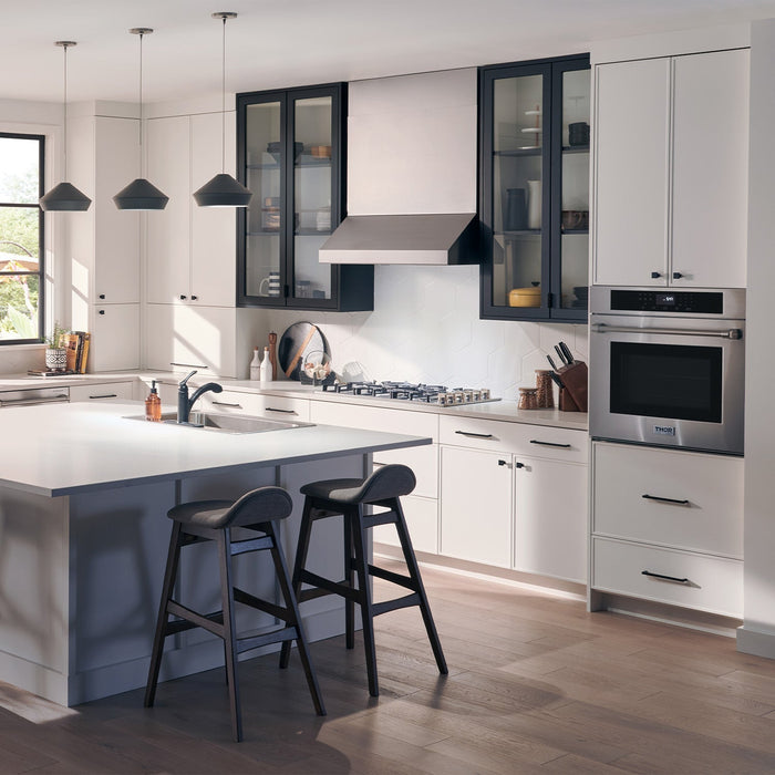 THOR Kitchen Package - 30" Wall Oven, 36" Cooktop, Range Hood, Refrigerator with Water and Ice Dispenser, Dishwasher, AP-HEW3001-DC-36-3