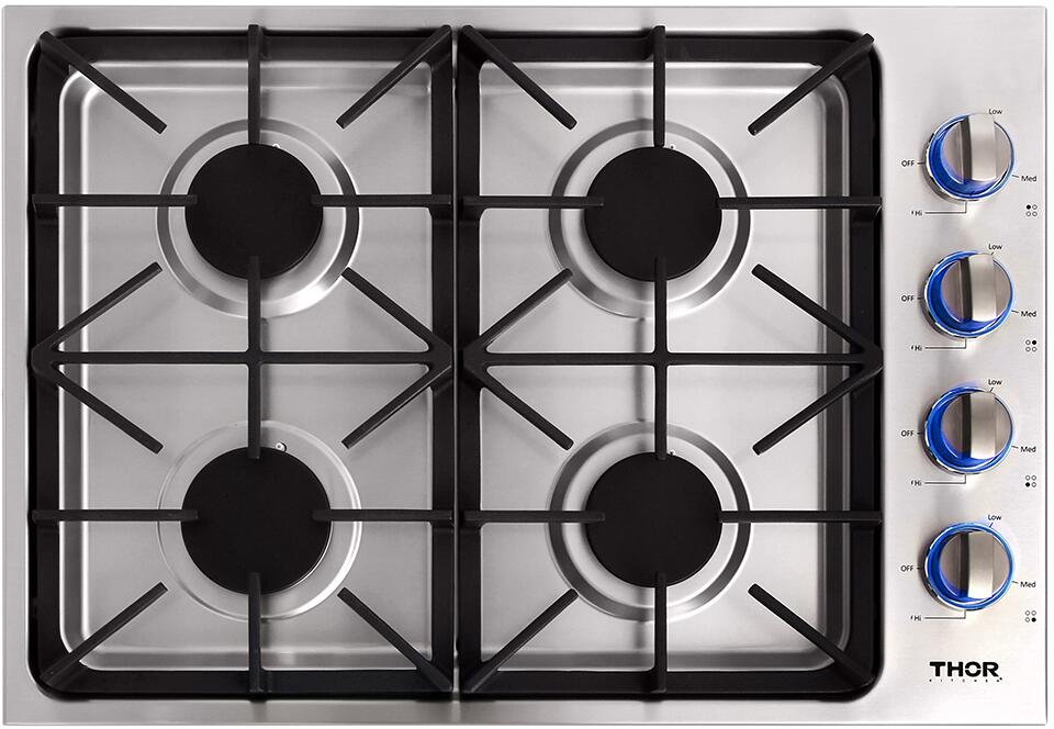 THOR Kitchen Package - 30" Wall Oven, Cooktop, Range Hood, Refrigerator with Water and Ice Dispenser, Dishwasher, Microwave, AP-HEW3001-DC-30-5