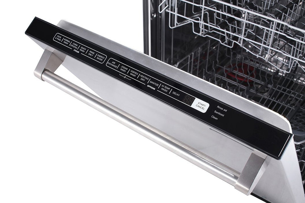 THOR Kitchen Package - 36" Electric Range, Microwave, Refrigerator with Water and Ice Dispenser, Dishwasher, AP-HRE3601-12