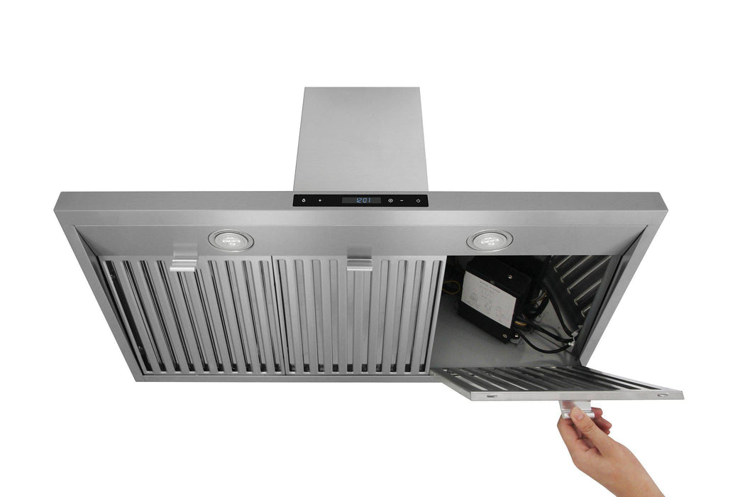 THOR Kitchen Package - 36" Electric Range, Range Hood, Microwave, AP-HRE3601-5