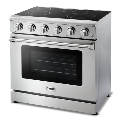 THOR Kitchen Package - 36" Electric Range, Range Hood, Microwave, AP-HRE3601-5